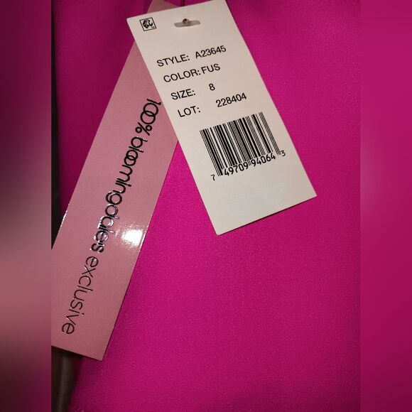 Aqua hot pink formal midi dress - Picture 5 of 5